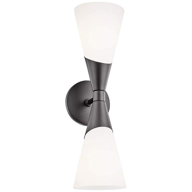 Image 1 Mitzi Parker 17 1/2 inch High 2-Light Glossy Black Wall Sconce