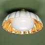 1_Mitzi Penelope 14"W Aged Brass and Satin White Ceiling Light