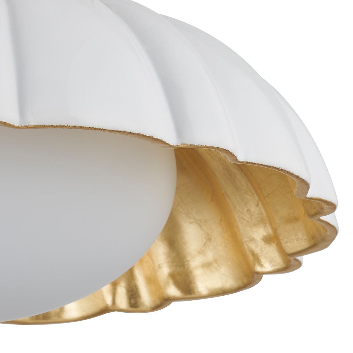 Image 4 Mitzi Penelope 14"W Aged Brass and Satin White Ceiling Light more views