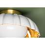 5_Mitzi Penelope 14"W Aged Brass and Satin White Ceiling Light more views