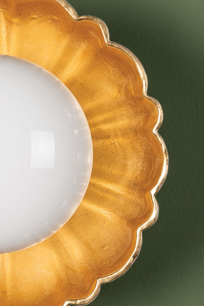 Image 6 Mitzi Penelope 14"W Aged Brass and Satin White Ceiling Light more views