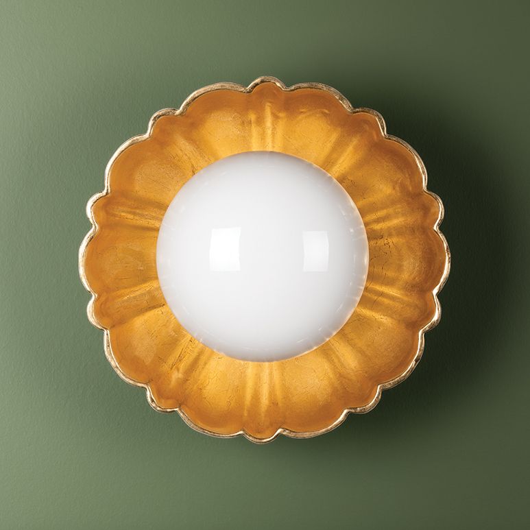 Image 7 Mitzi Penelope 14"W Aged Brass and Satin White Ceiling Light more views