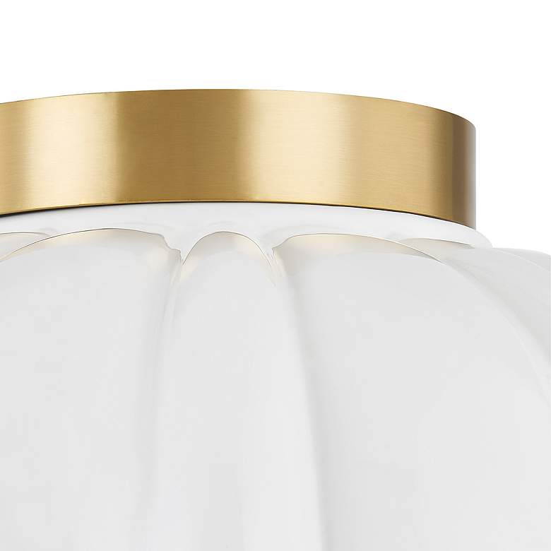 Image 3 Mitzi Penelope 28" Aged Brass 1 Light Flush Mount more views