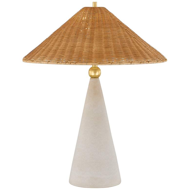 Image 2 Mitzi Perilla 28" High Modern Wicker Shade White Ceramic Table Lamp more views