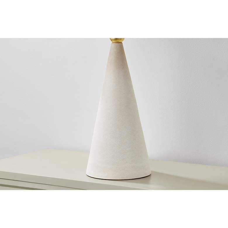 Image 3 Mitzi Perilla 28" High Modern Wicker Shade White Ceramic Table Lamp more views