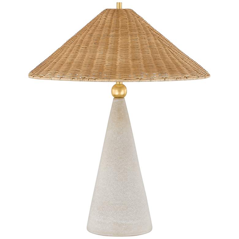 Image 4 Mitzi Perilla 28" High Modern Wicker Shade White Ceramic Table Lamp more views