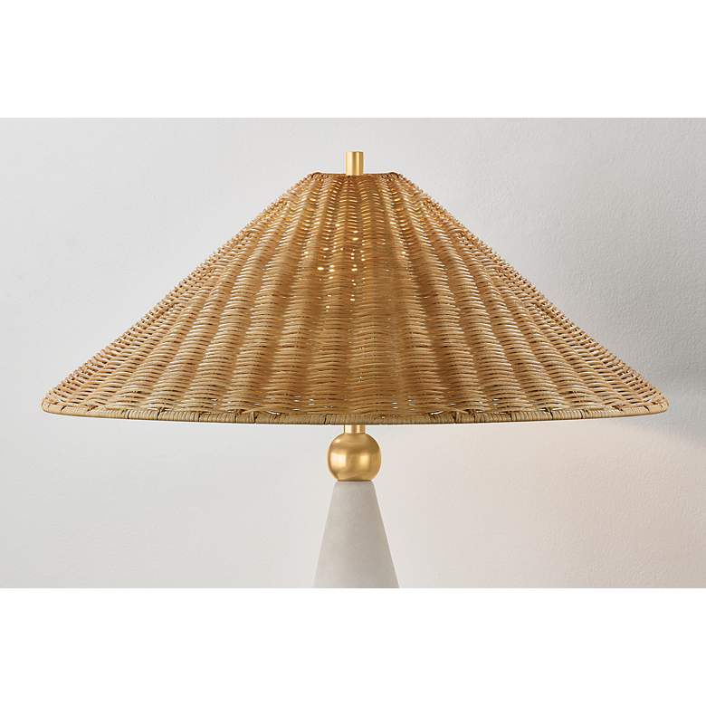 Image 5 Mitzi Perilla 28" High Modern Wicker Shade White Ceramic Table Lamp more views