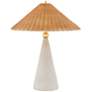 5_Mitzi Perilla 28" High Modern Wicker Shade White Ceramic Table Lamp more views