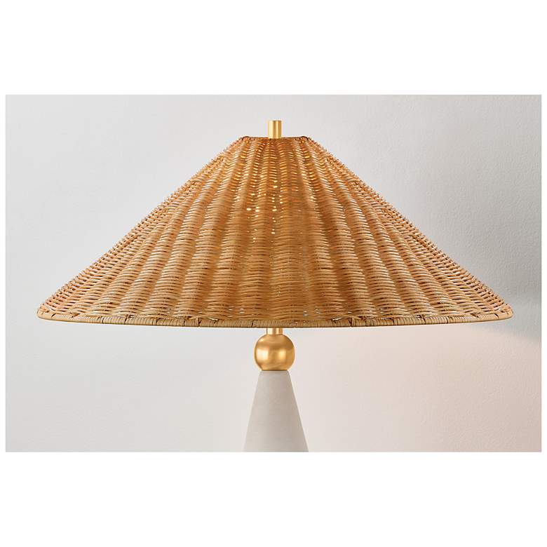 Image 6 Mitzi Perilla 28" High Modern Wicker Shade White Ceramic Table Lamp more views