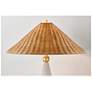 6_Mitzi Perilla 28" High Modern Wicker Shade White Ceramic Table Lamp more views