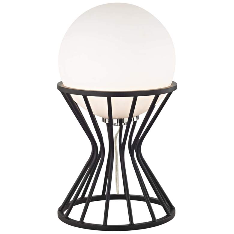Image 1 Mitzi Petra 13 3/4" High Nickel and Black Accent Table Lamp