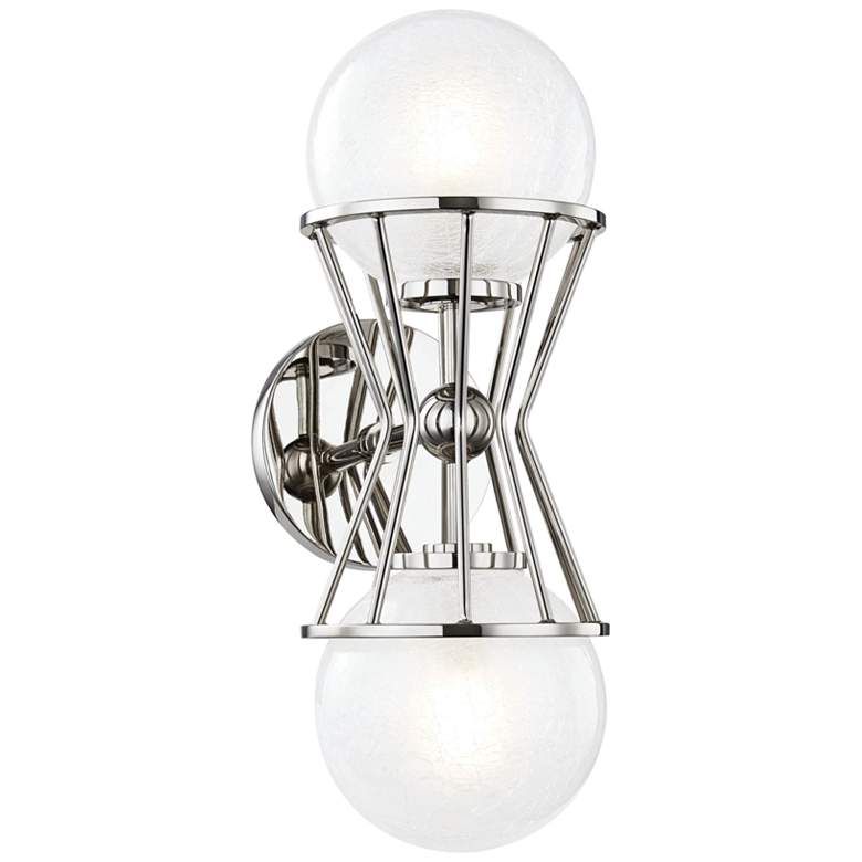 Image 1 Mitzi Petra 14 1/4 inch High Polished Nickel 2-Light Wall Sconce
