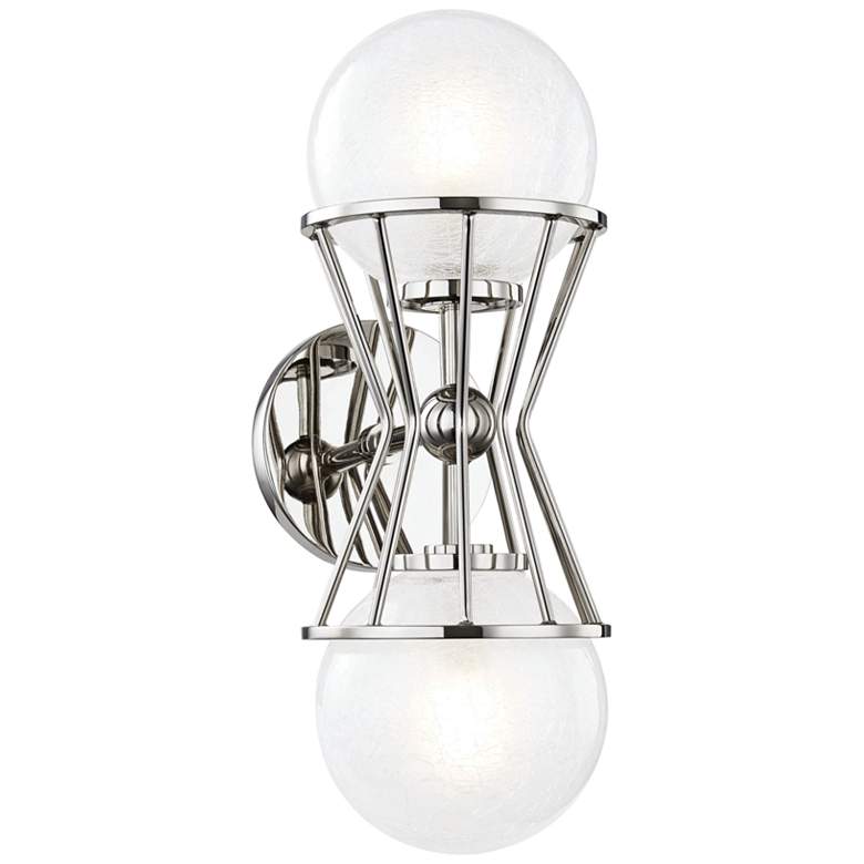 Image 1 Mitzi Petra 14 1/4" High Polished Nickel 2-Light Wall Sconce