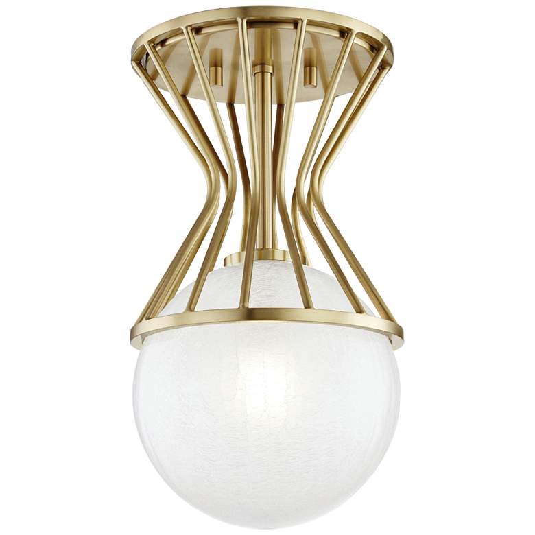 Image 1 Mitzi Petra 7 3/4 inch Wide Aged Brass Ceiling Light