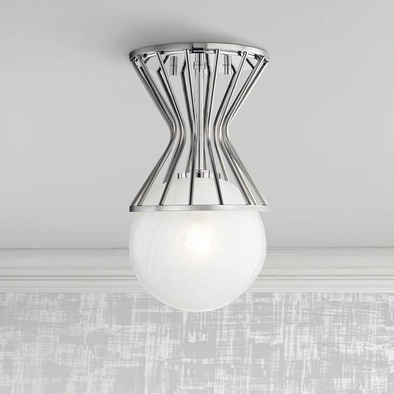Image 1 Mitzi Petra 7 3/4" Wide Polished Nickel Ceiling Light