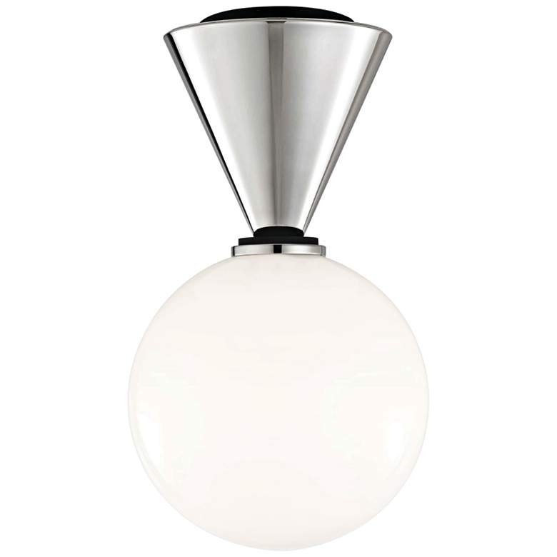 Image 1 Mitzi Piper 7 1/2" Wide Polished Nickel LED Ceiling Light