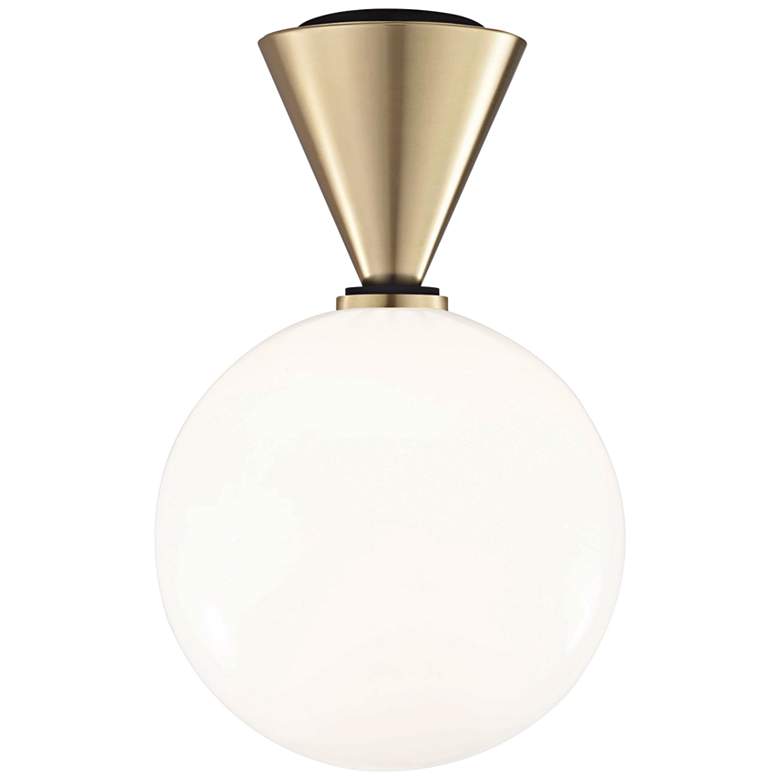 Image 1 Mitzi Piper 9" Wide Aged Brass LED Ceiling Light