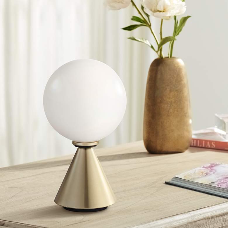 Image 1 Mitzi Piper Aged Brass 13 1/4" High LED Accent Table Lamp