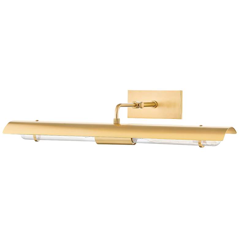 Image 1 Mitzi Raelynn 22 1/2"W Aged Brass Direct Wire Picture Light