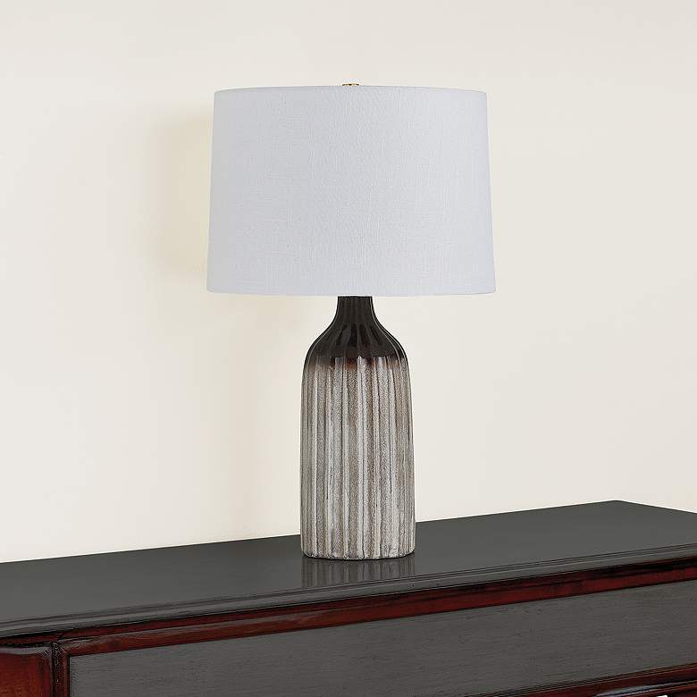 Image 3 Mitzi Raisa Table Lamp 16" in Aged Brass and Ceramic Affogato more views
