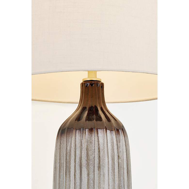 Image 4 Mitzi Raisa Table Lamp 16" in Aged Brass and Ceramic Affogato more views