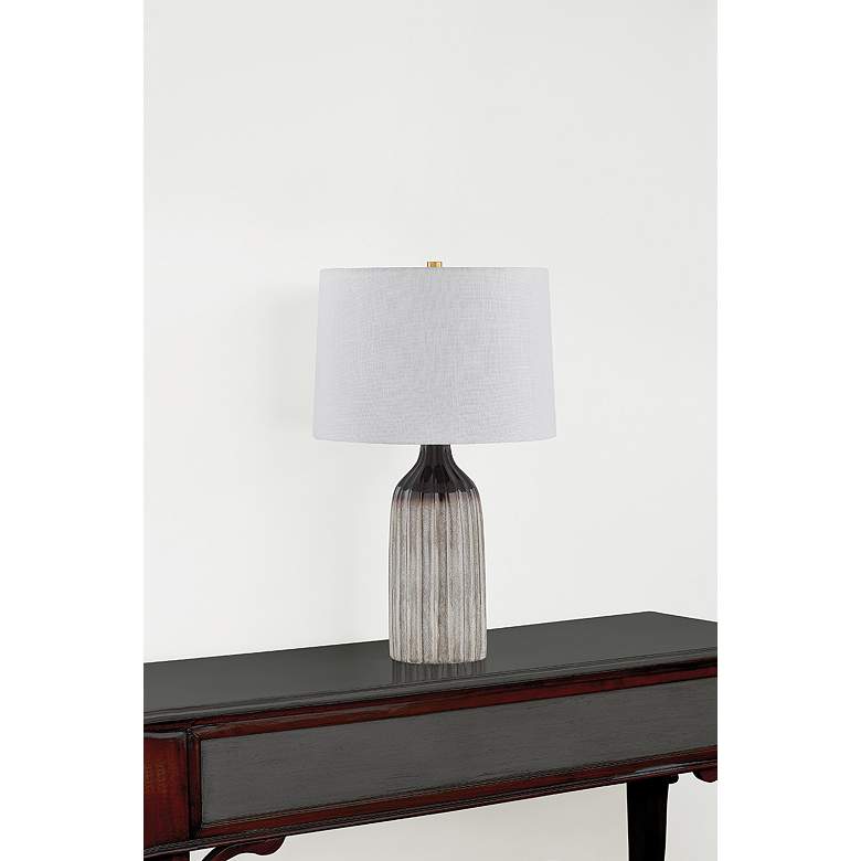Image 6 Mitzi Raisa Table Lamp 16" in Aged Brass and Ceramic Affogato more views
