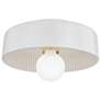 Mitzi Ray 11" Wide White Ceramic Drum Ceiling Light
