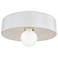 Mitzi Ray 11" Wide White Ceramic Drum Ceiling Light