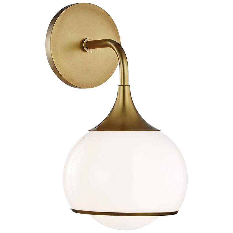 Image 1 Mitzi Reese 12 1/4 inch High Aged Brass Wall Sconce