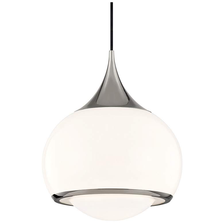 Image 1 Mitzi Reese 14" Wide Polished Nickel Pendant Light