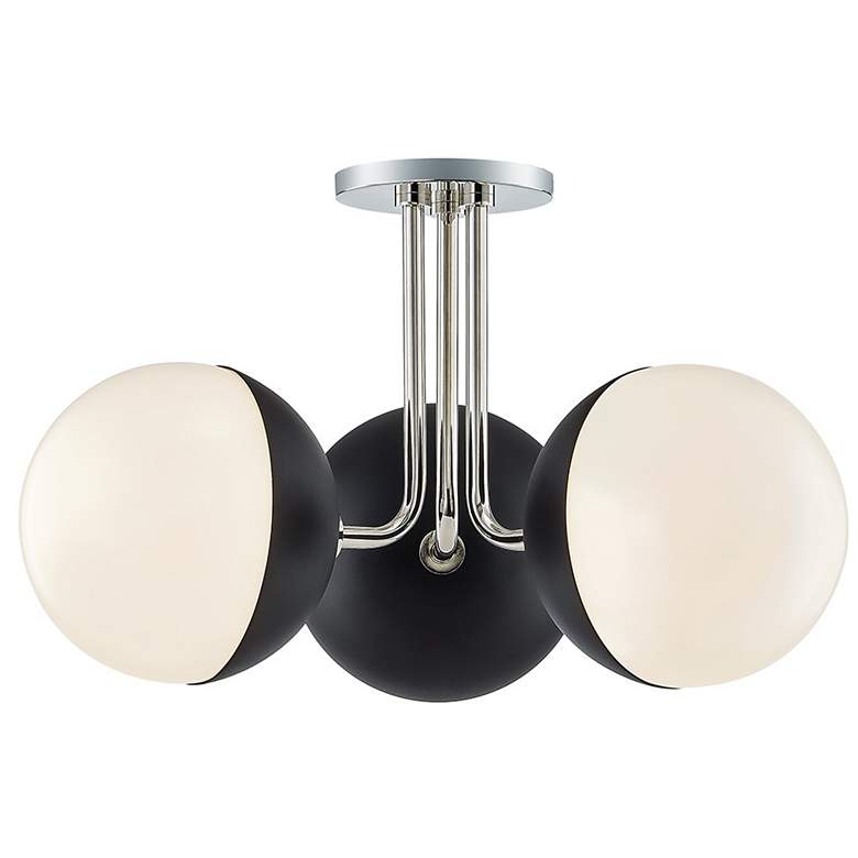 Image 1 Mitzi Renee 19 3/4"W Polished Nickel 3-Light Ceiling Light