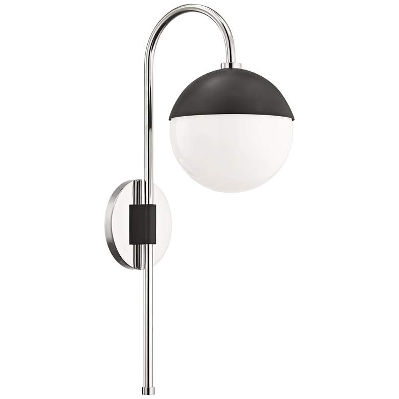 Image 1 Mitzi Renee 20 inch High Polished Nickel Globe Wall Sconce