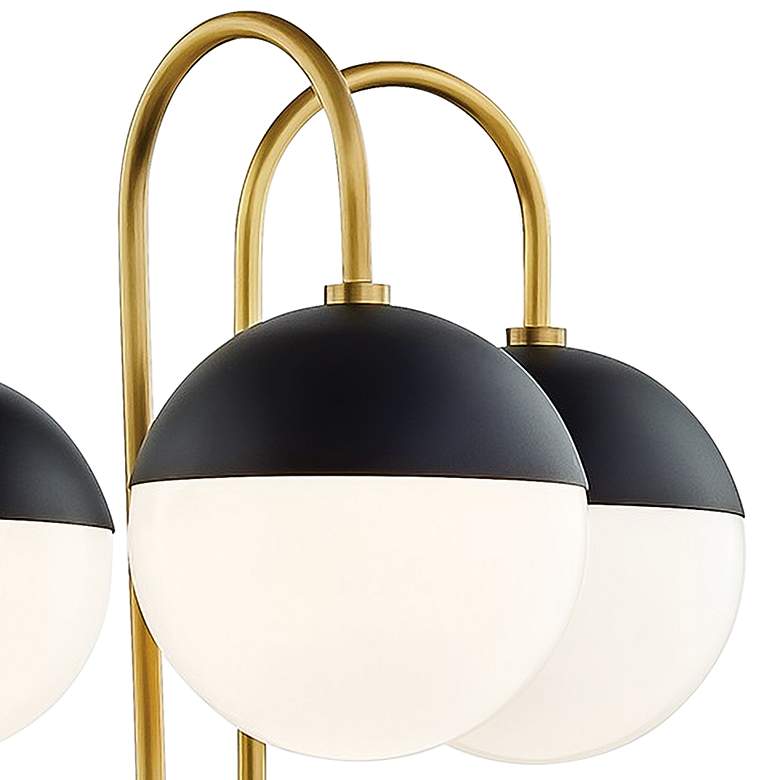 Image 3 Mitzi Renee 28 inch Wide Aged Brass and Black 5-Light Chandelier more views