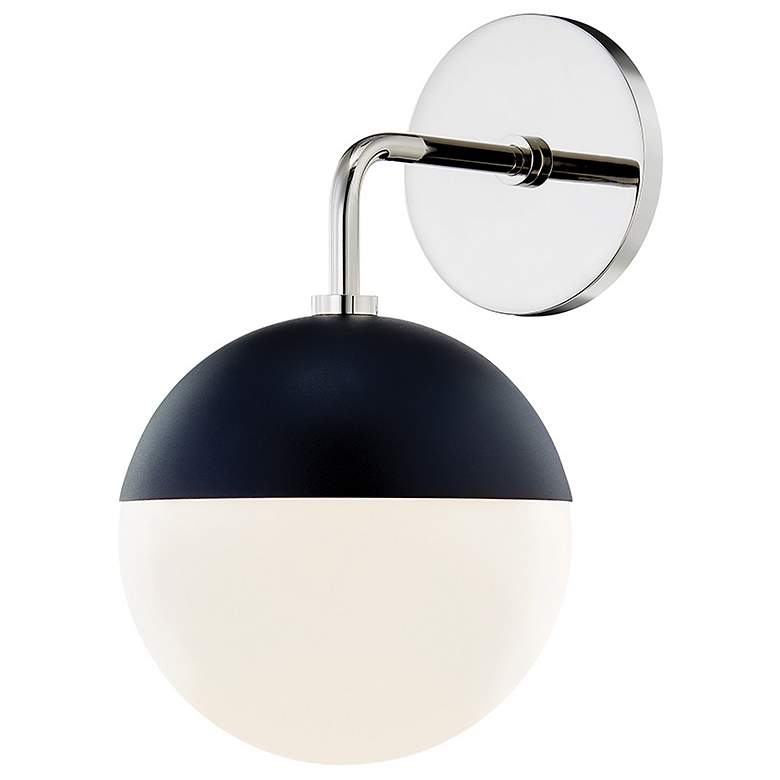 Image 1 Mitzi Renee 6.75 inch Wide Polished Nickel/black 1 Light Wall Sconce