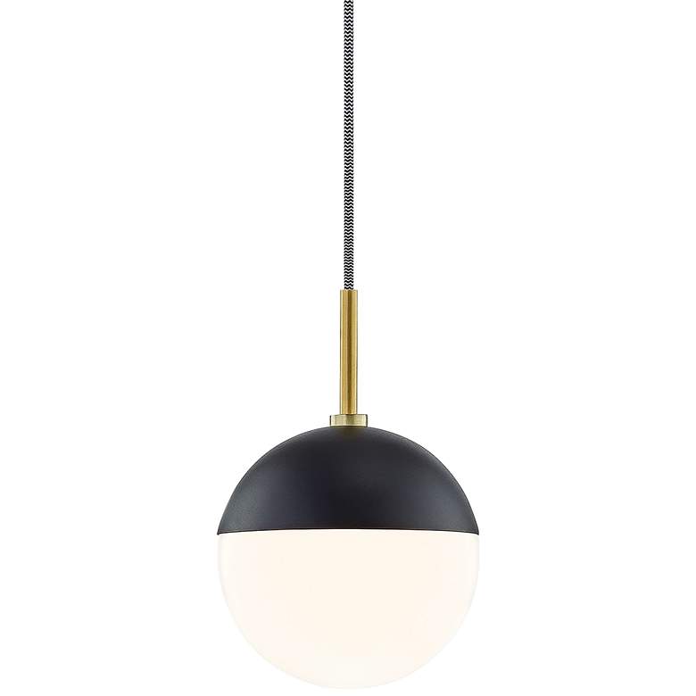 Image 2 Mitzi Renee 6 3/4" Wide Aged Brass and Black Mini Pendant