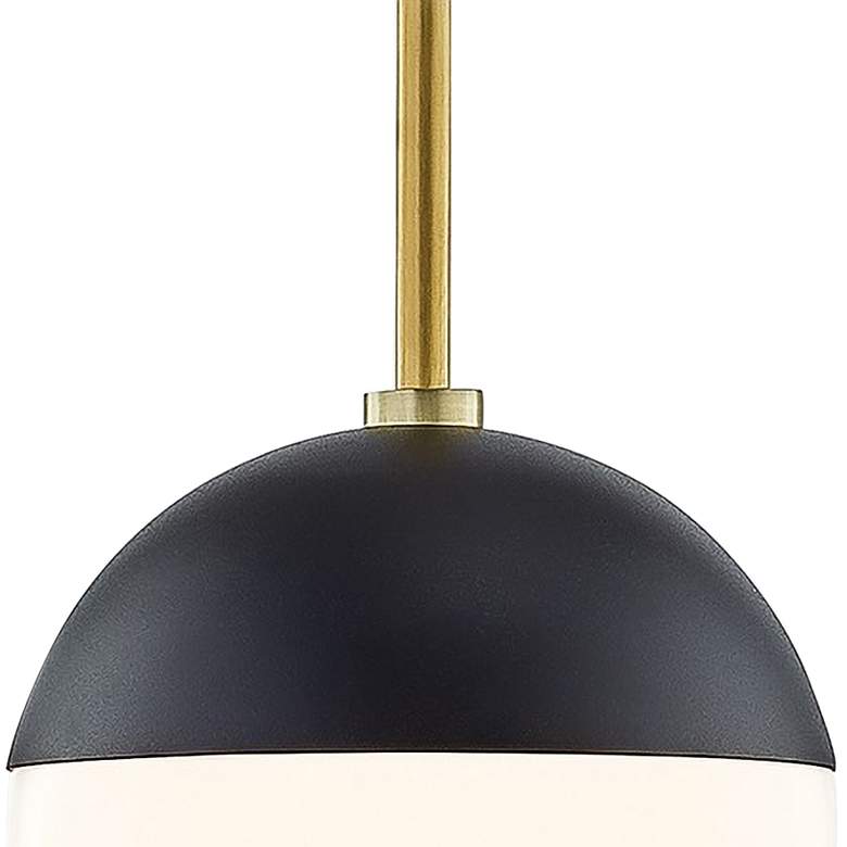 Image 3 Mitzi Renee 6 3/4" Wide Aged Brass and Black Mini Pendant more views