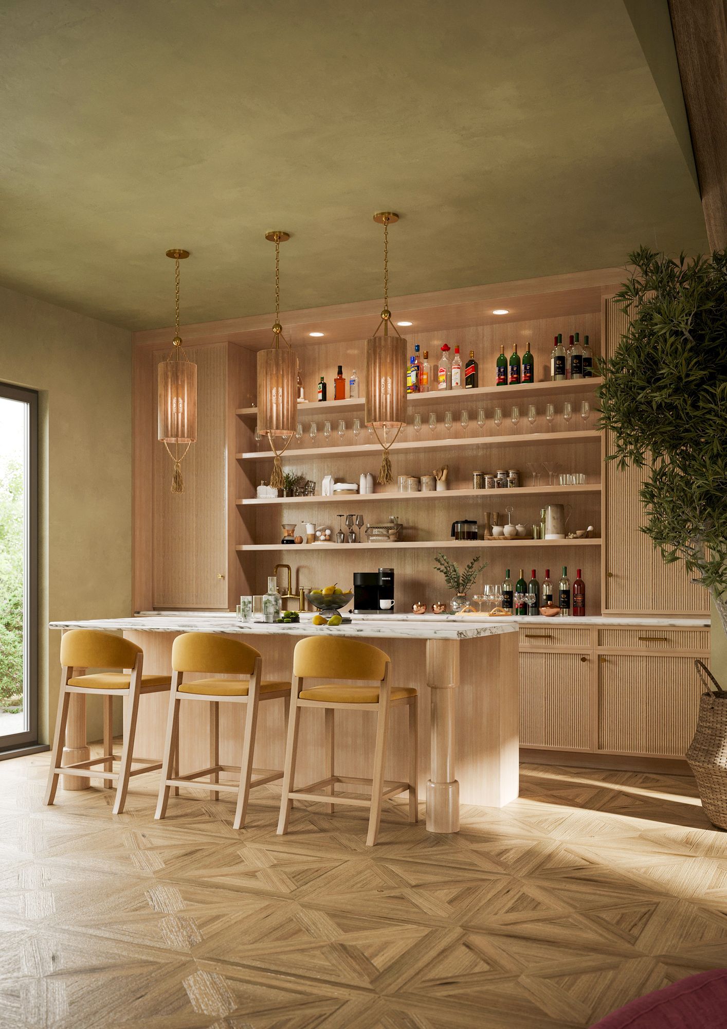 Mitzi Reyn Pendant 7.75" in Aged Brass