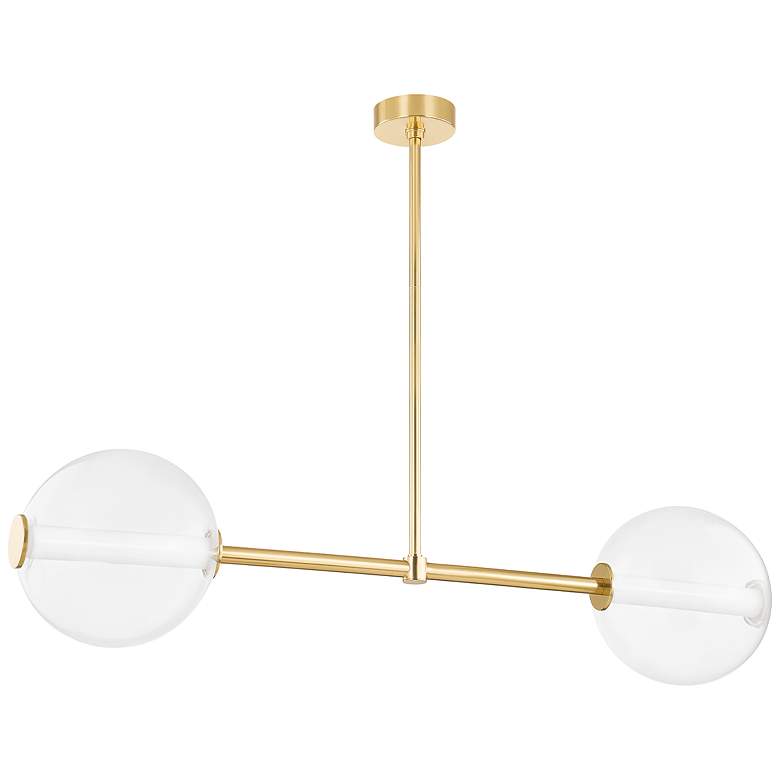 Image 2 Mitzi Richford 50 3/4" Wide Aged Brass 2-Light LED Pendant