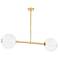 Mitzi Richford 50 3/4" Wide Aged Brass 2-Light LED Pendant
