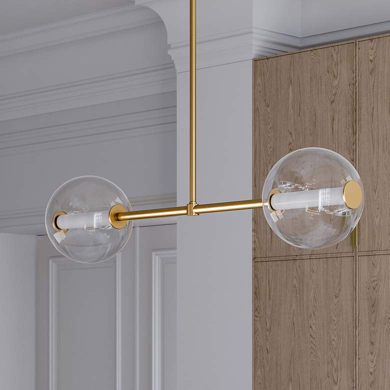 Image 1 Mitzi Richford 50 3/4" Wide Aged Brass 2-Light LED Pendant