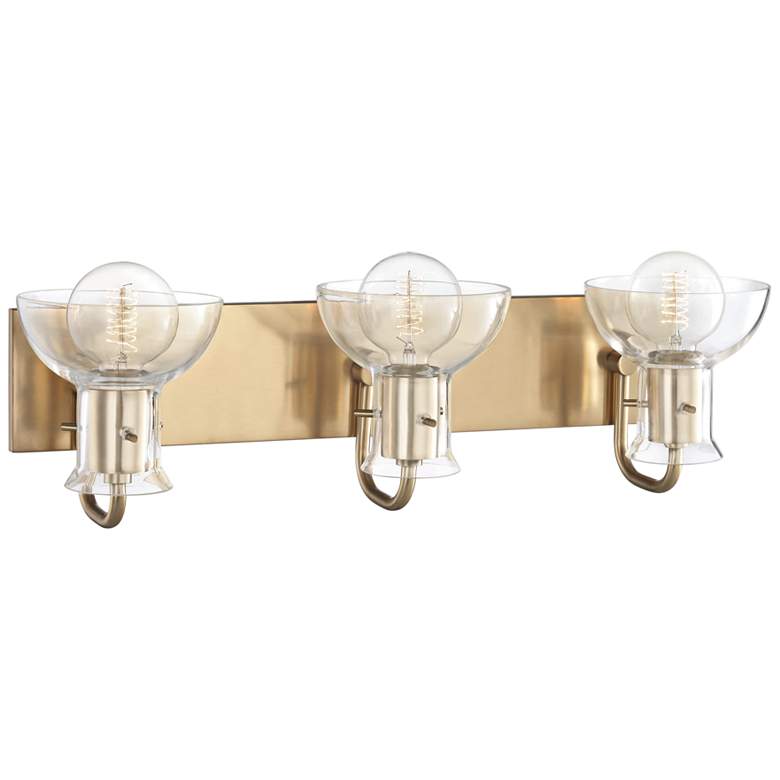 Image 4 Mitzi Riley 24 inch Wide Aged Brass 3-Light Bath Light more views