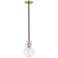 Mitzi Riley 6 1/4"W Aged Brass Mini Pendant w/ Clear Glass