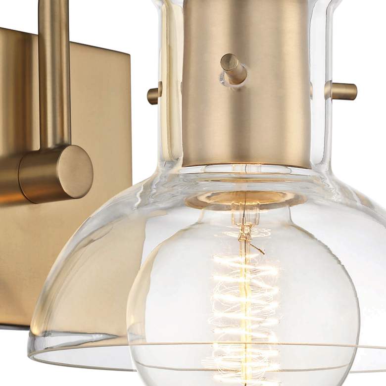 Image 3 Mitzi Riley 7 1/4" High Aged Brass Wall Sconce more views