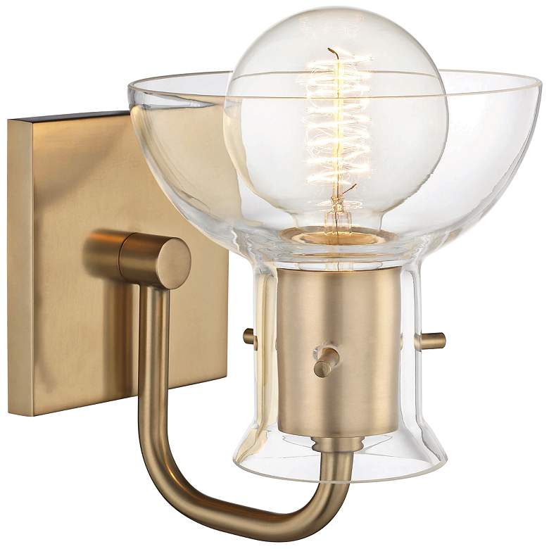 Image 4 Mitzi Riley 7 1/4" High Aged Brass Wall Sconce more views