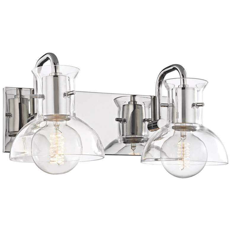 Image 2 Mitzi Riley 7" High Polished Nickel 2-Light Wall Sconce
