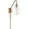 Mitzi Riley Aged Brass and Clear Glass Swing Arm Wall Lamp