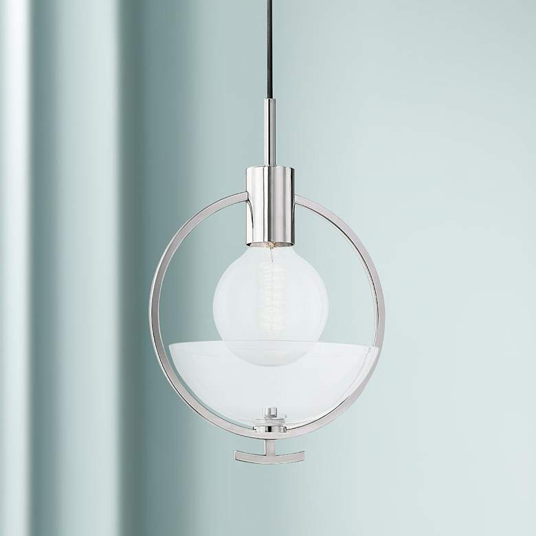 Image 1 Mitzi Ringo 8 3/4 inch Wide Polished Nickel Mini Pendant Light