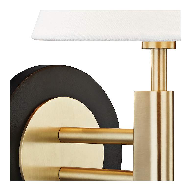 Image 2 Mitzi Robbie 12" High Aged Brass and Black Wall Sconce more views