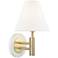 Mitzi Robbie 12" High Aged Brass and White Wall Sconce