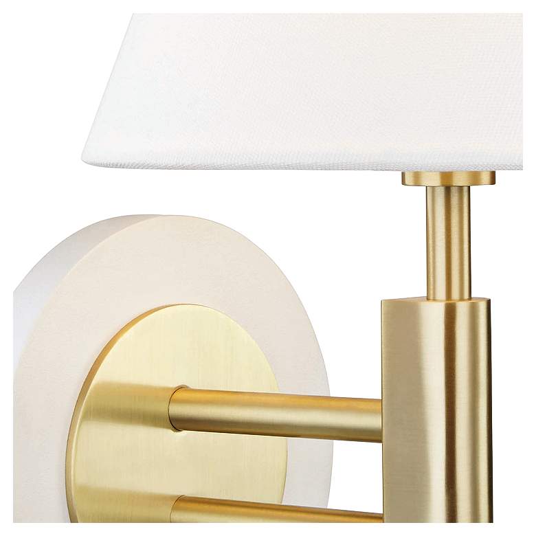 Image 2 Mitzi Robbie 12" High Aged Brass and White Wall Sconce more views